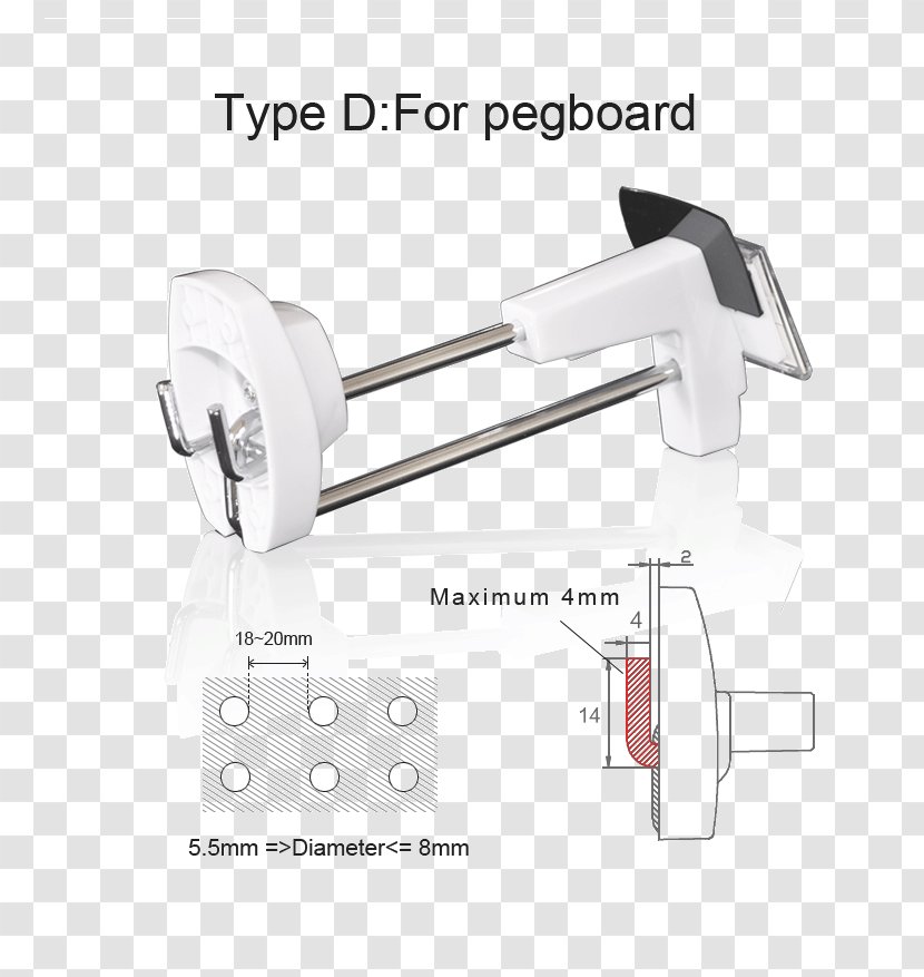 Product Design Line Angle - Hardware Accessory - Pegboard Hooks Transparent PNG