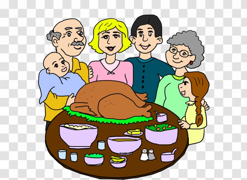 Thanksgiving Dinner Meal Eating Turkey Meat - Art Transparent PNG