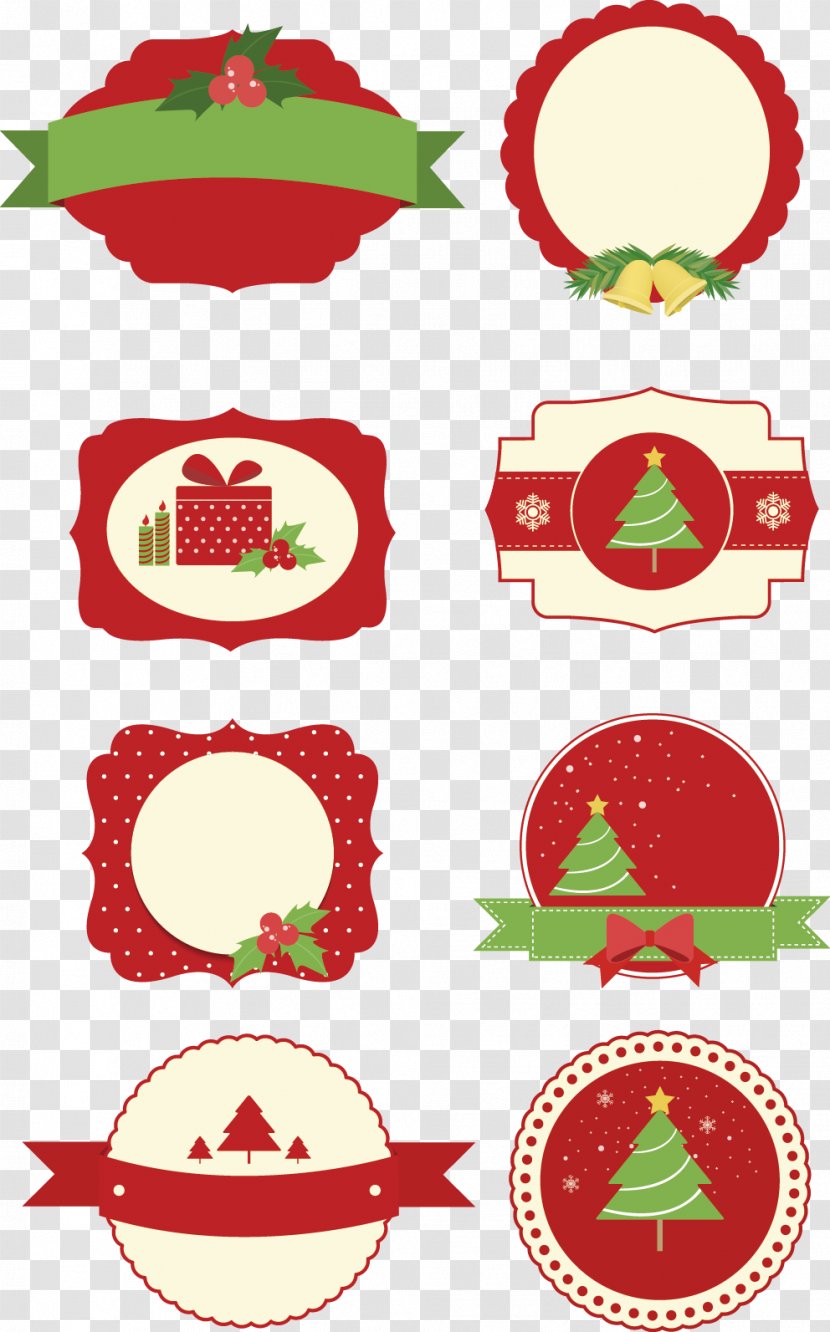 Christmas Tree Illustration - Ornament - Vector Tags Image Transparent PNG