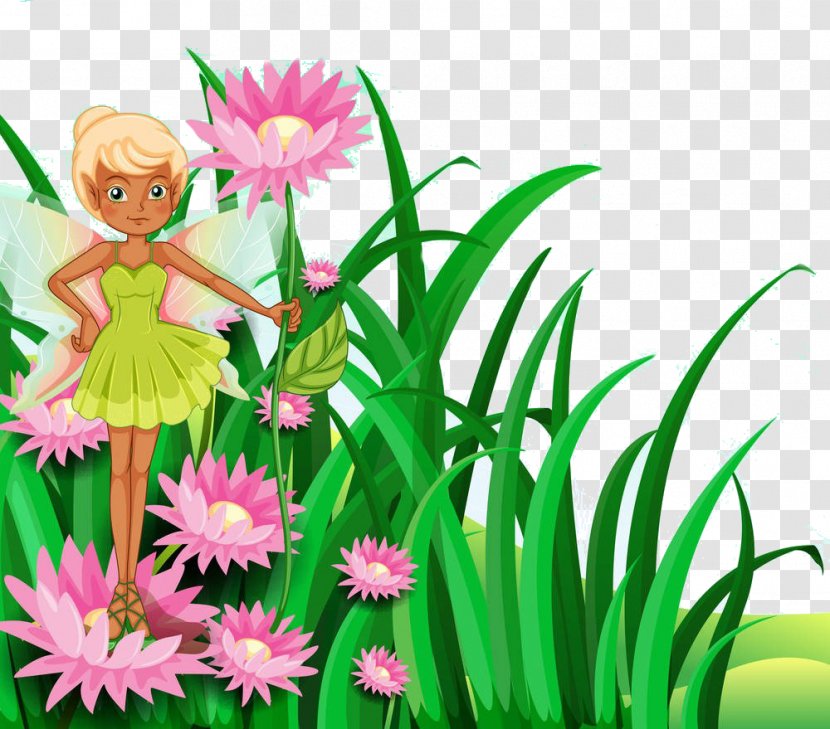 Flower Plant Clip Art - Grass - Cartoon Fairy Transparent PNG