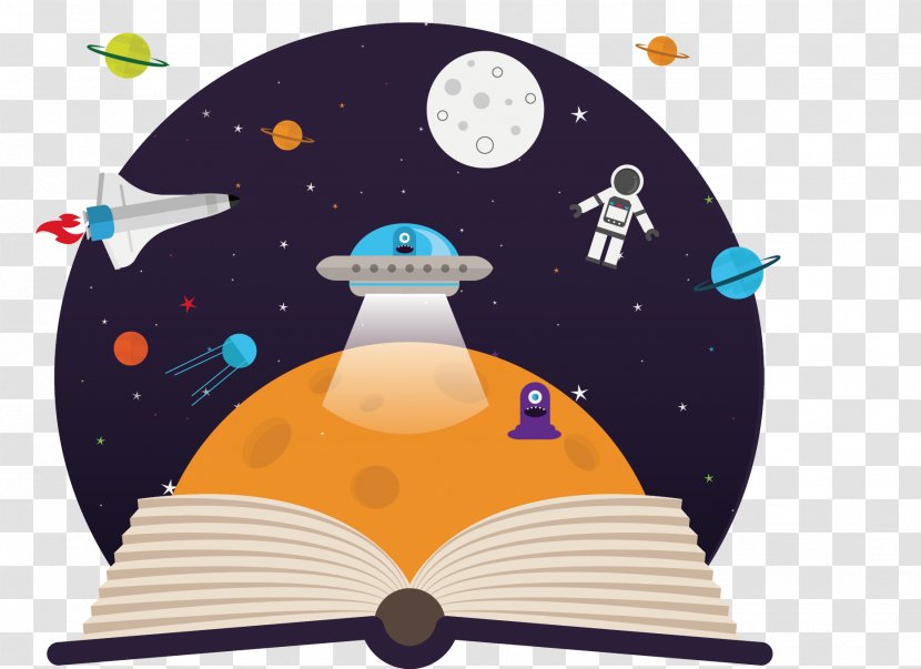 Spacecraft Outer Space Imagination Child - Shutterstock - Open Book Vector Painted Transparent PNG