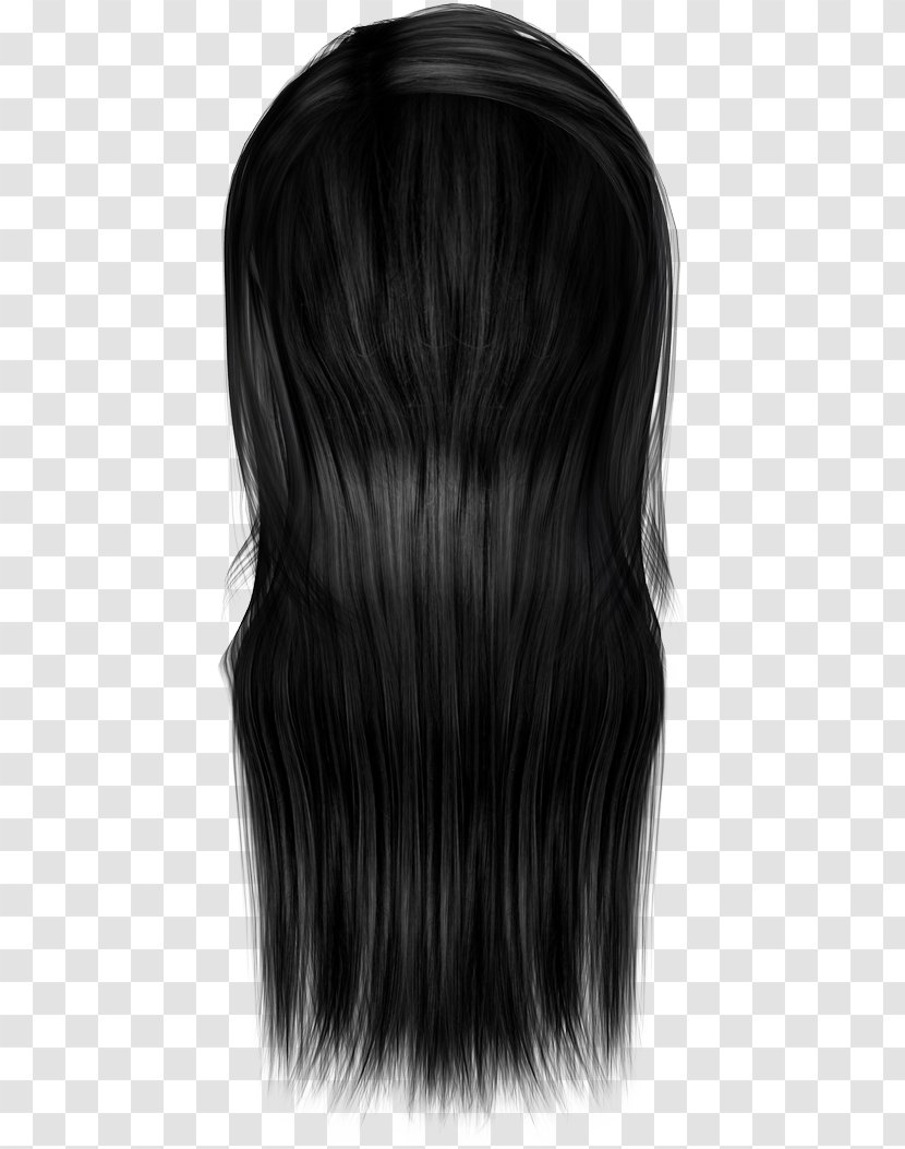 Black Hair Coloring Long Wig - Brown Transparent PNG