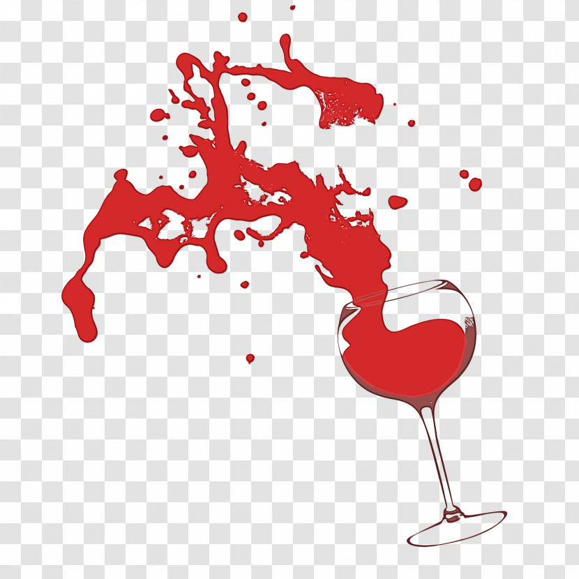 Red Heart Liquid Love Stemware Transparent PNG