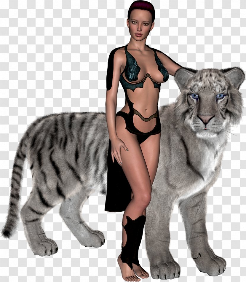 Tiger Leopard Person Woman - Carnivoran Transparent PNG