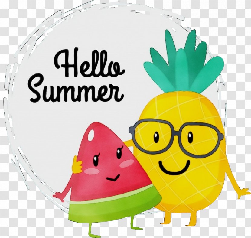 Summer Green Background - Pineapple - Smiley Plant Transparent PNG