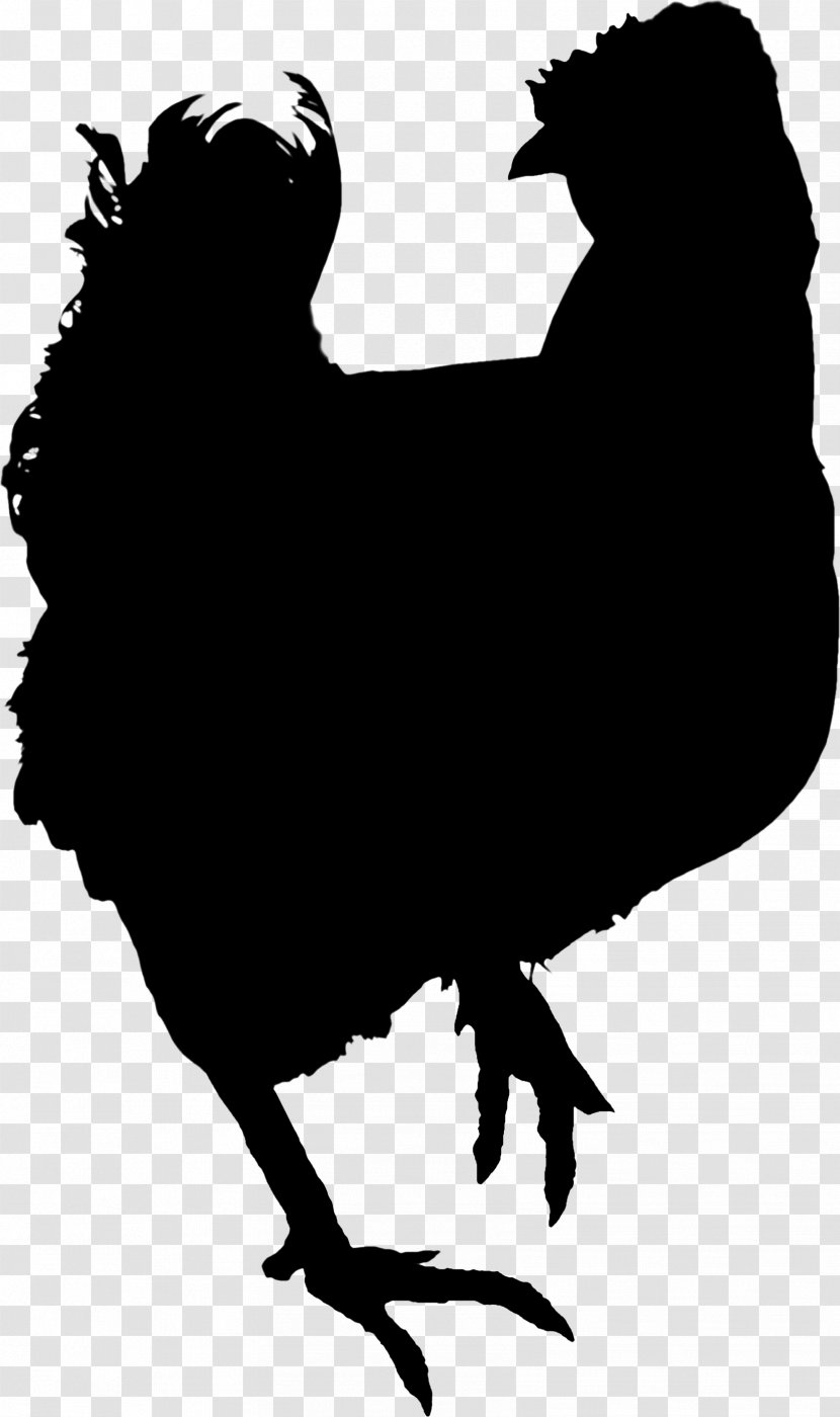 Rooster Chicken Clip Art Silhouette Fauna - Blackandwhite - Wing Transparent PNG