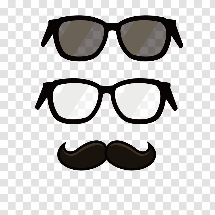 Sunglasses Beard Designer - Feelway - Vector Black Glasses Decoration Transparent PNG