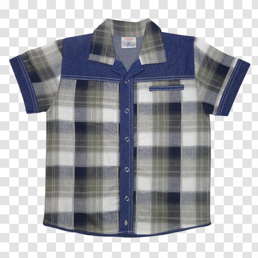 T-shirt Dress Shirt Tartan Collar Sleeve - Button Transparent PNG