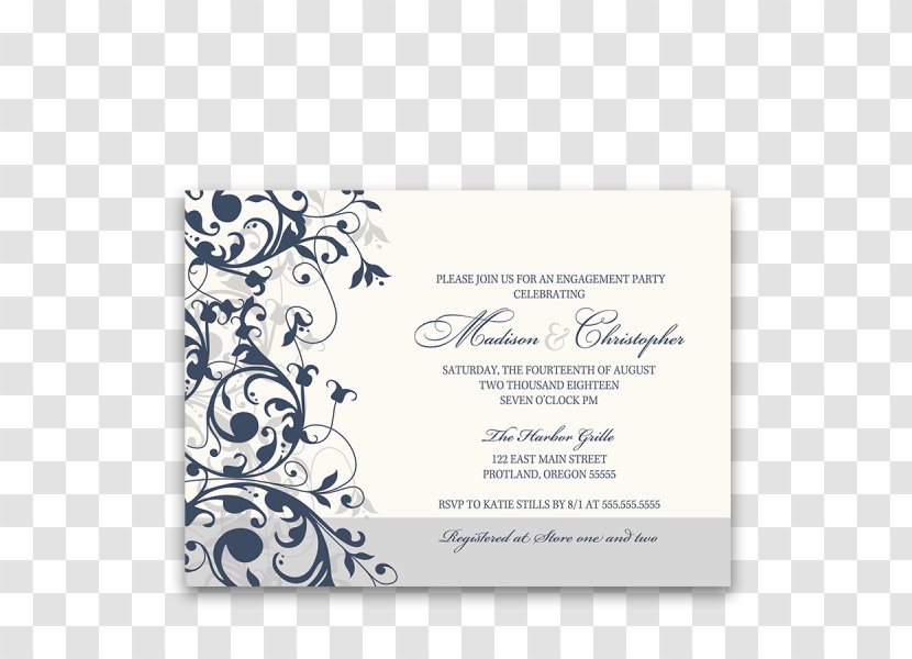 Wedding Invitation Strudel Text Post Cards - Floral Transparent PNG