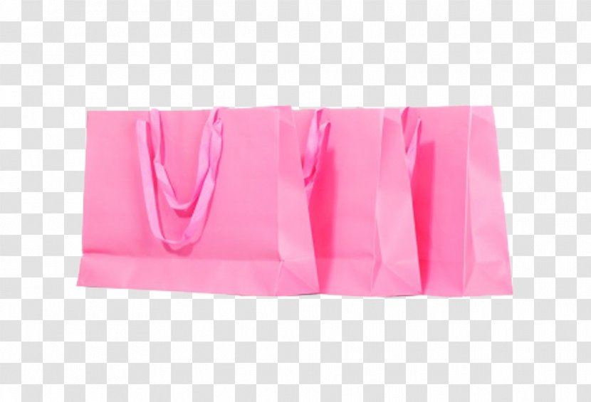Paper Reusable Shopping Bag - Pink Bags Transparent PNG