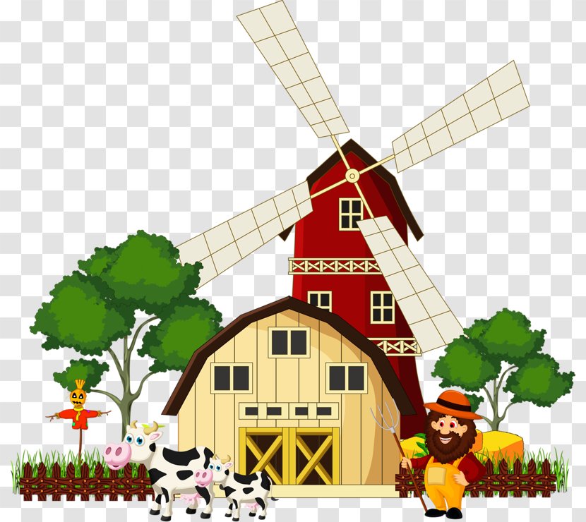 Cartoon Illustration - Dairy Cattle - House Transparent PNG
