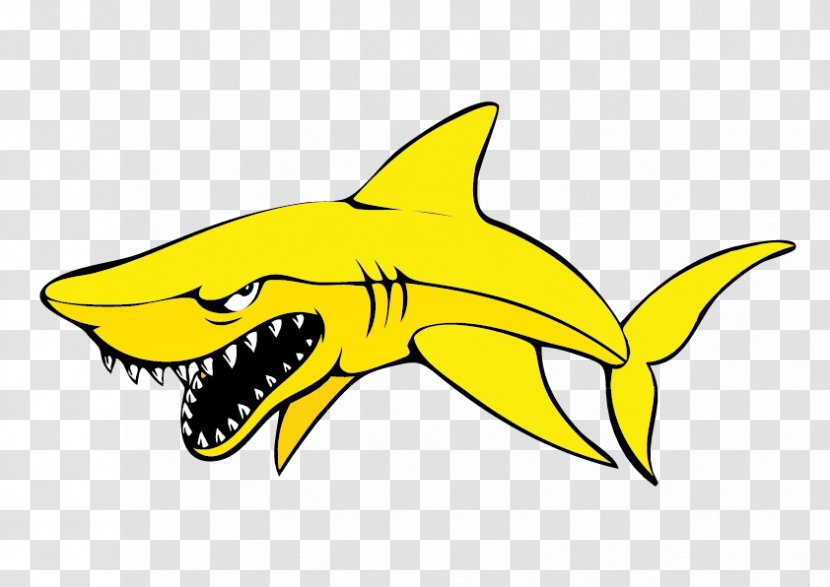 Great White Shark Finning Clip Art - Illustration - Vector Yellow Transparent PNG