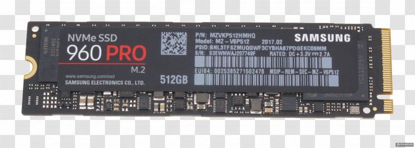 Samsung SSD 960 EVO NVMe M.2 970 Internal MZ-V7E Solid-state Drive NVM Express PCI - 850 Evo Ssd Transparent PNG