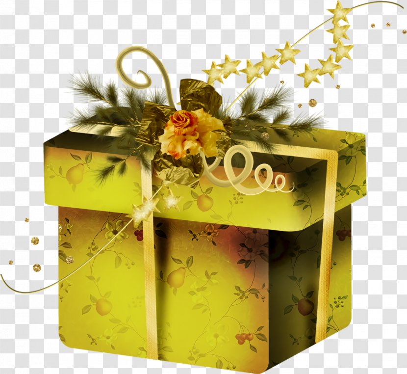 Christmas Gift New Year - Yellow - Box Wrapping Transparent PNG
