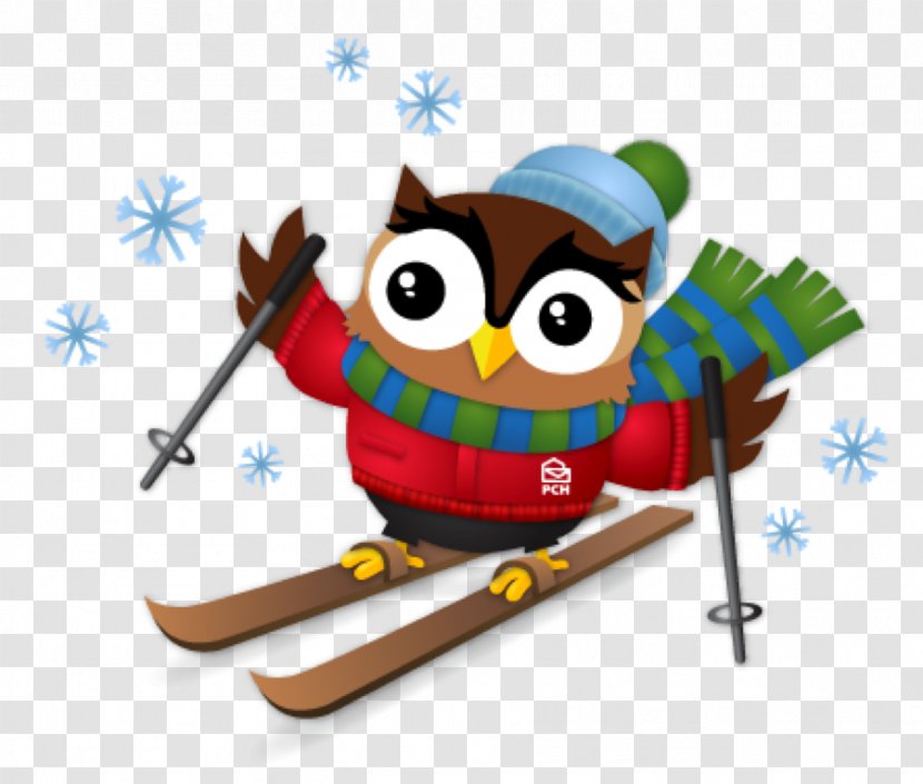 Owl Skiing Snow Clip Art - Christmas Transparent PNG