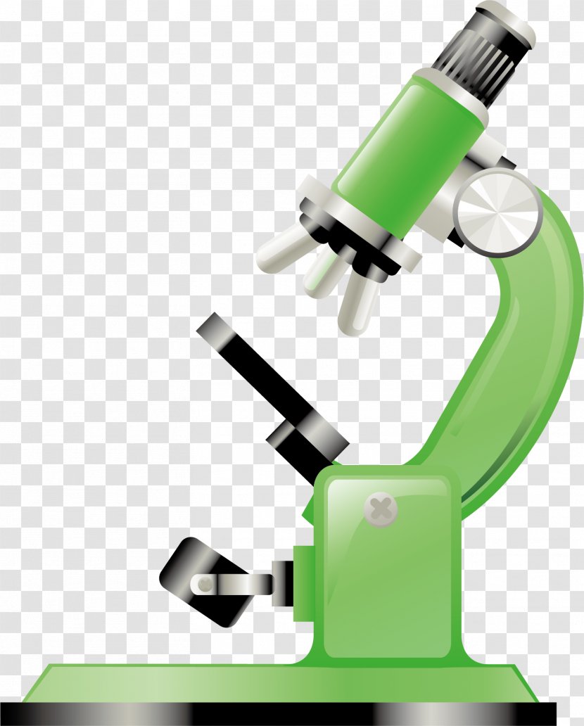 Microscope Green Cartoon - Optical Instrument Transparent PNG