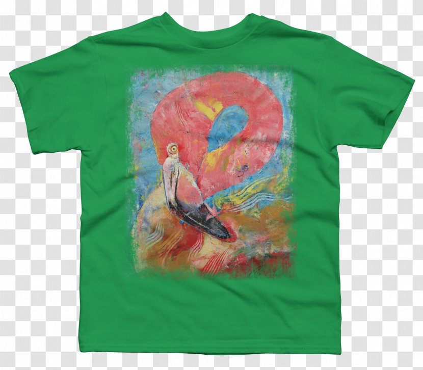 T-shirt Canvas Painting Green Sleeve - Top Transparent PNG