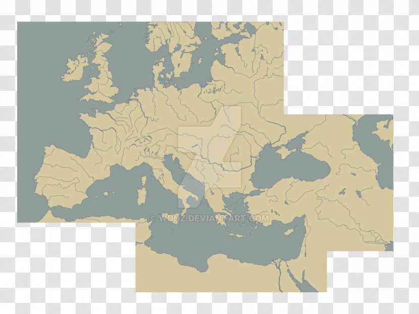 First World War Europe Blank Map - Rivers And Lakes Transparent PNG