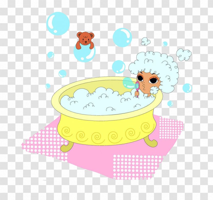 Paper Yellow Clip Art - Area - Cute Baby Bath Pictures Transparent PNG