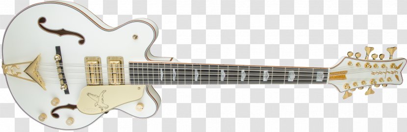 Electric Guitar Gretsch White Falcon Twelve-string Bass - Twelvestring Transparent PNG