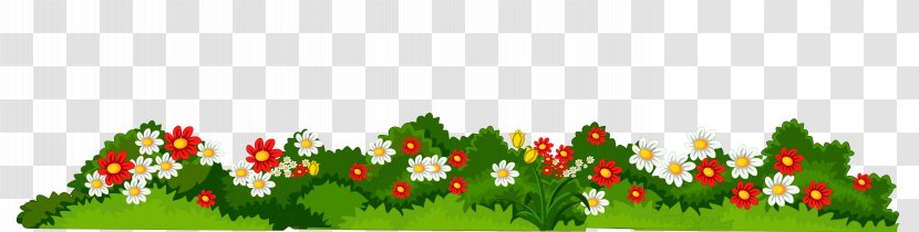 Flower Clip Art - Chamomile - Flowers With Grass Transparent Clipart Transparent PNG
