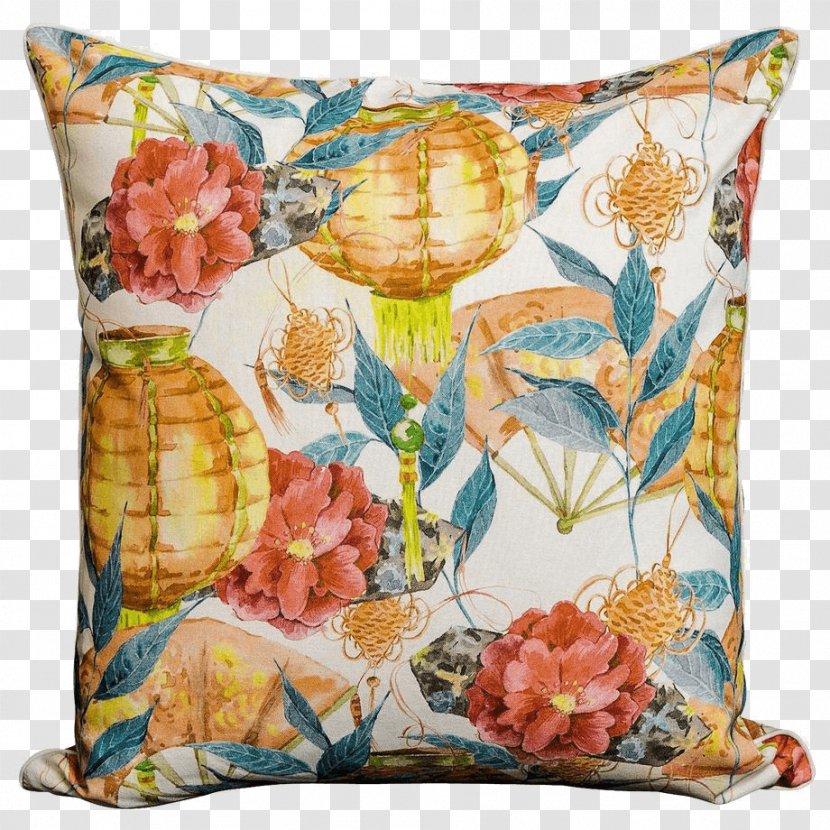 Cushion Linen Textile Throw Pillows Natural Fiber - Cotton Candy Cart Transparent PNG