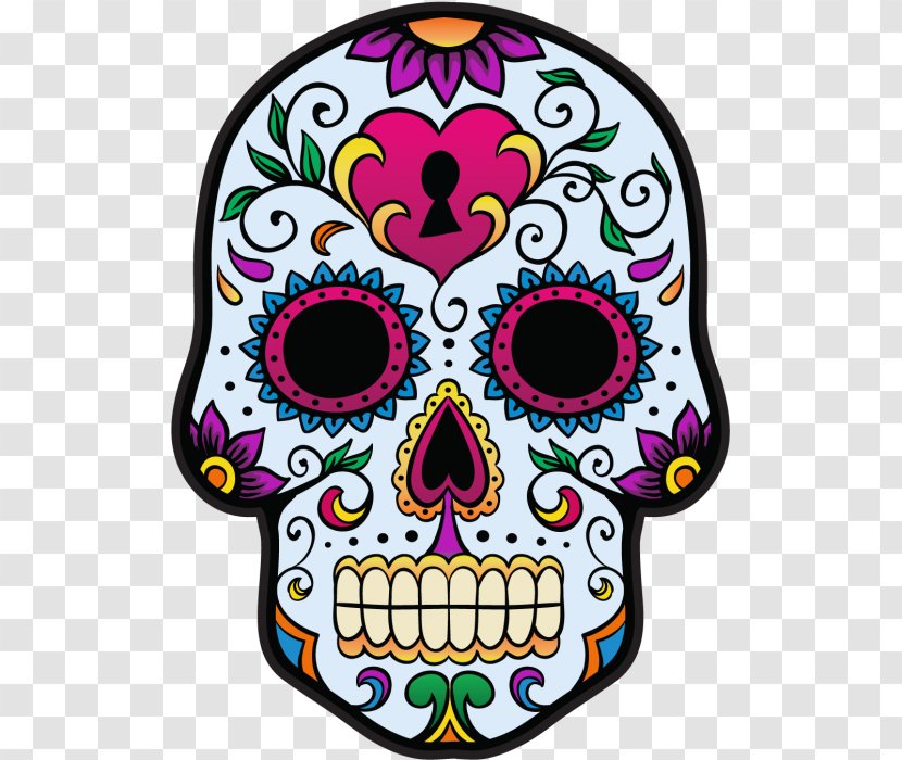 Calavera Day Of The Dead Skull Mexican Cuisine Clip Art - Drawing Transparent PNG