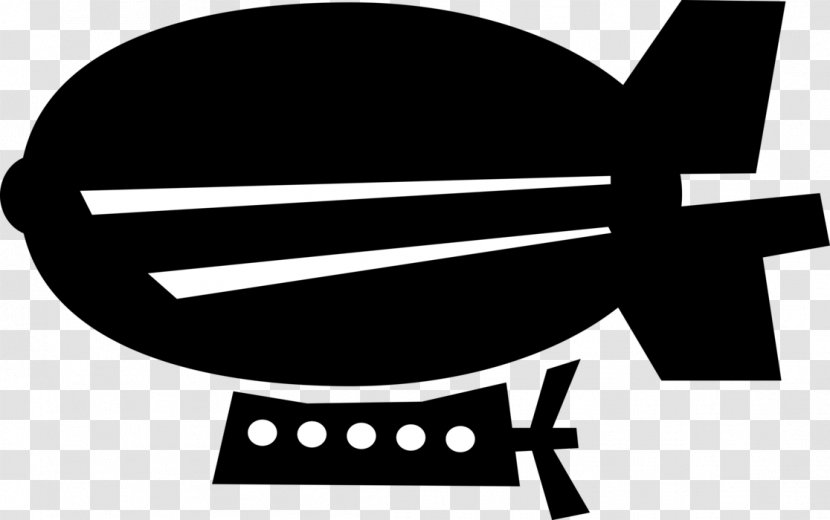 Airship Blimp Image Illustration Aircraft - Blackandwhite Transparent PNG