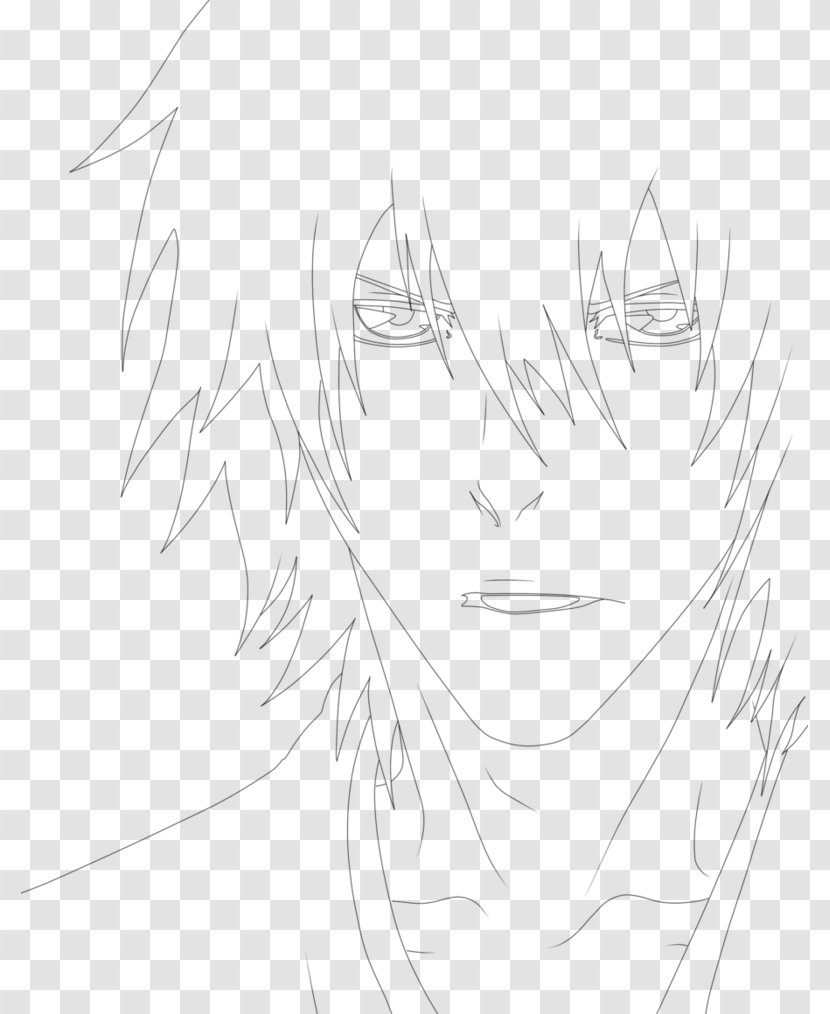 Line Art Nose Cartoon Sketch - Silhouette - Kurosaki Ichigo Drawing Transparent PNG