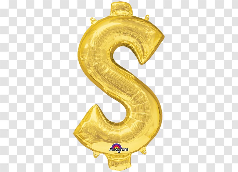 Mylar Balloon Gold Dollar Sign Jewellery - Homero Transparent PNG