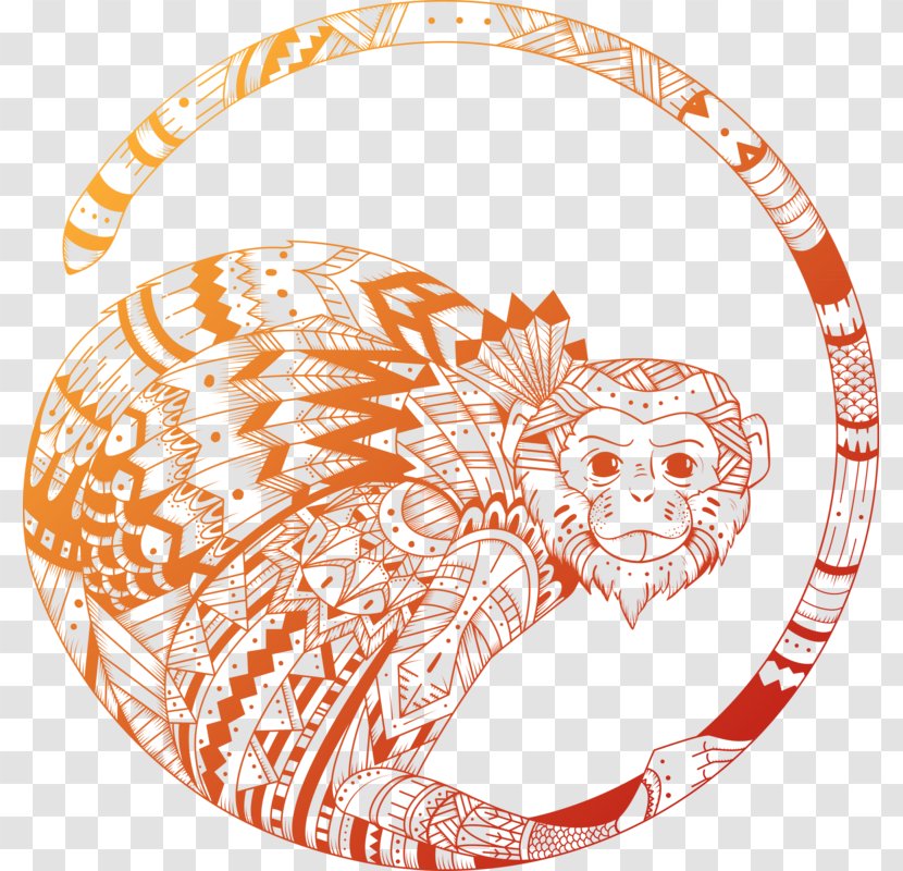 Chimpanzee Monkey Illustration - Head - Pattern Transparent PNG