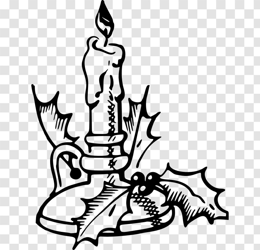 Black And White Drawing Art Clip - Candle - Silhouette Transparent PNG