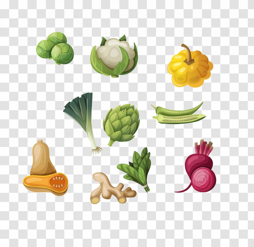Vegetable Fruit Okra Illustration - Cauliflower - A Variety Of Vegetables Transparent PNG