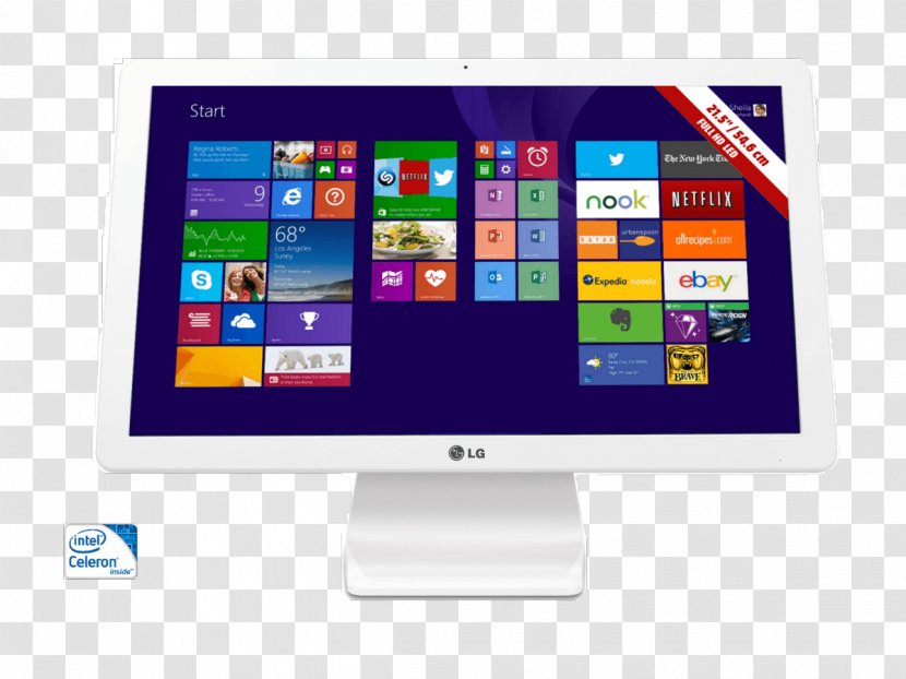 Intel Micro-Star International All-in-One Desktop Computers - Display Device - Hd Popcorn 22 0 1 Transparent PNG