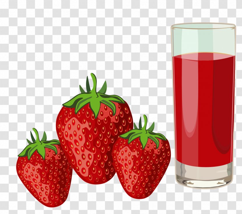Strawberry Juice Health Shake Pomegranate - Fragaria - Vector Transparent PNG