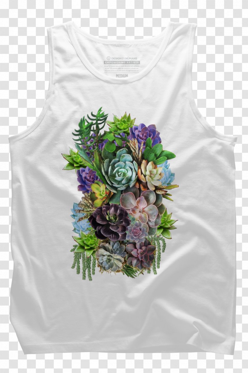 Printed T-shirt Top Sleeve Clothing - Polo Shirt - Fleshy Rosette Succulents Transparent PNG