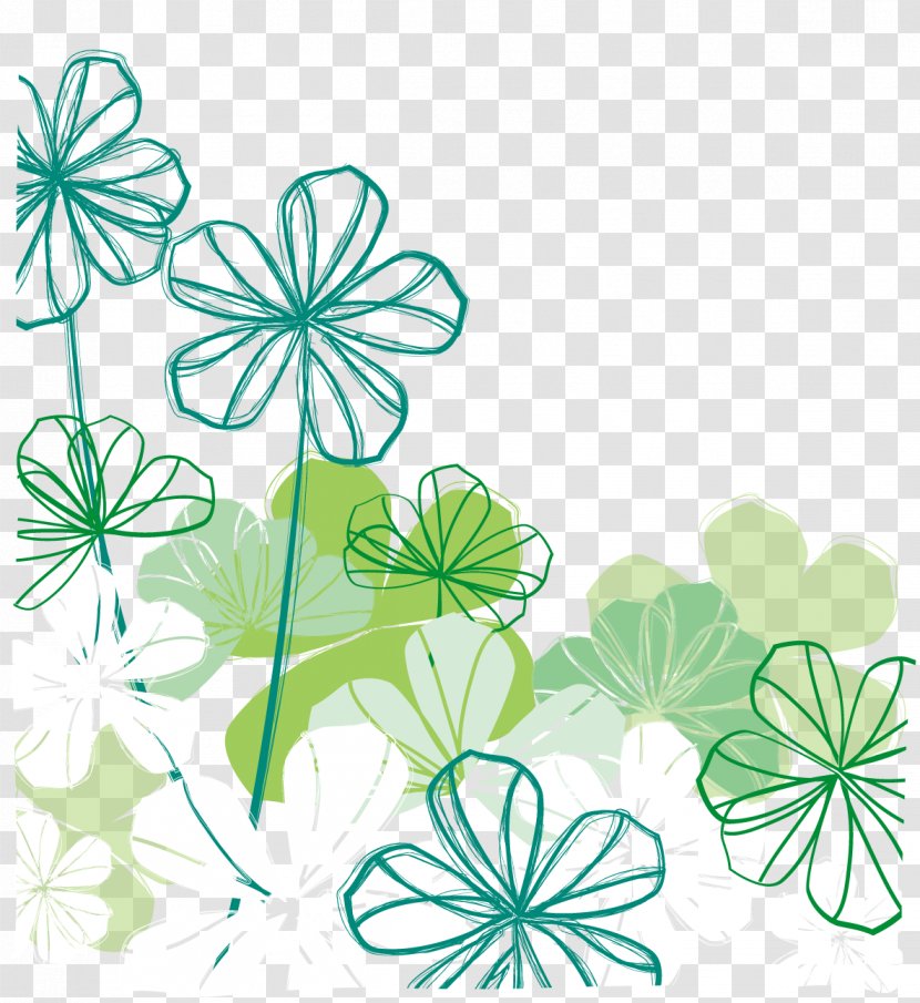 Green Euclidean Vector Flower - Petal - Clover Transparent PNG