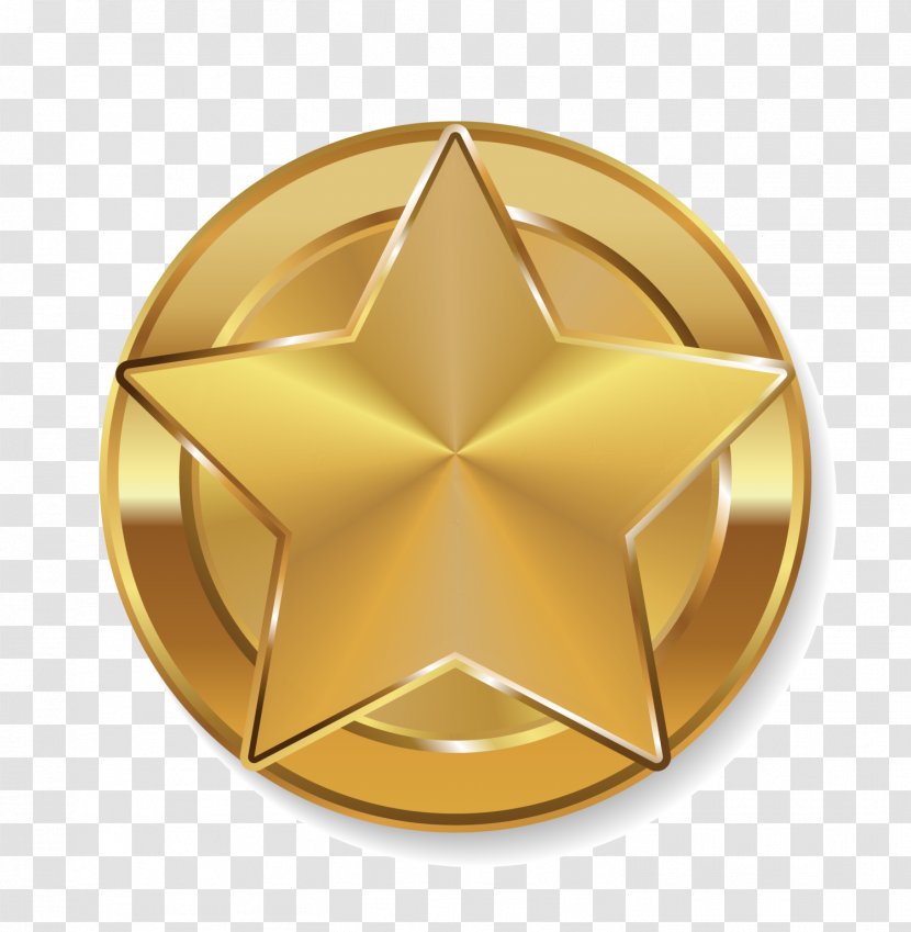 Wallpaper - Metal - Golden Star Badge Transparent PNG