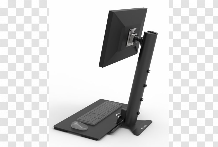 Sit-stand Desk Computer Keyboard Mouse Monitors Standing - Multimonitor - Sit And Reach Transparent PNG