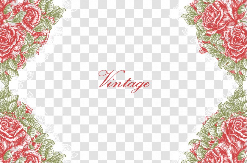 Texture Free Vector Flowers Border Buckle Material - Heart - Flora Transparent PNG