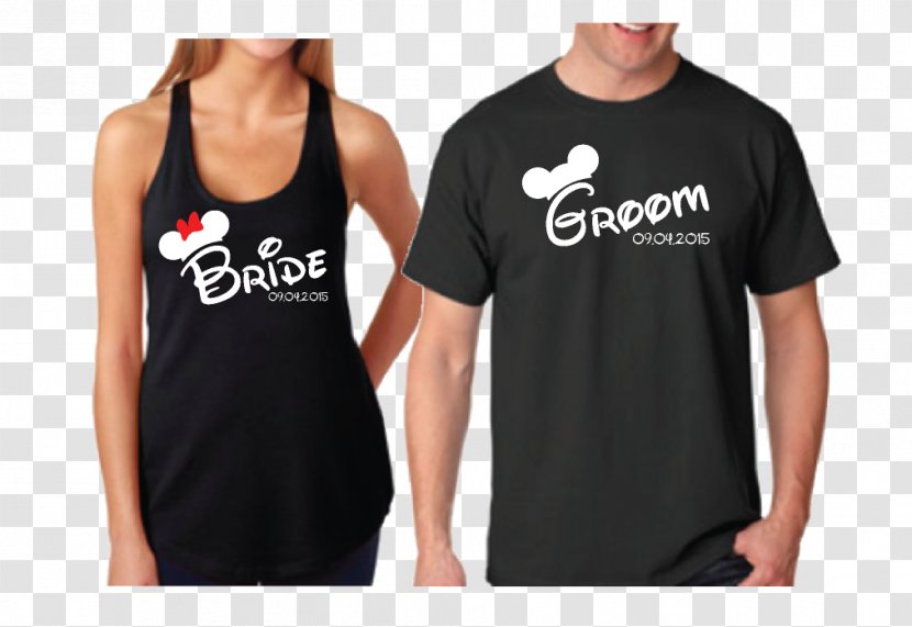 Minnie Mouse Mickey T-shirt Clothing - Crew Neck - Bride Groom Transparent PNG