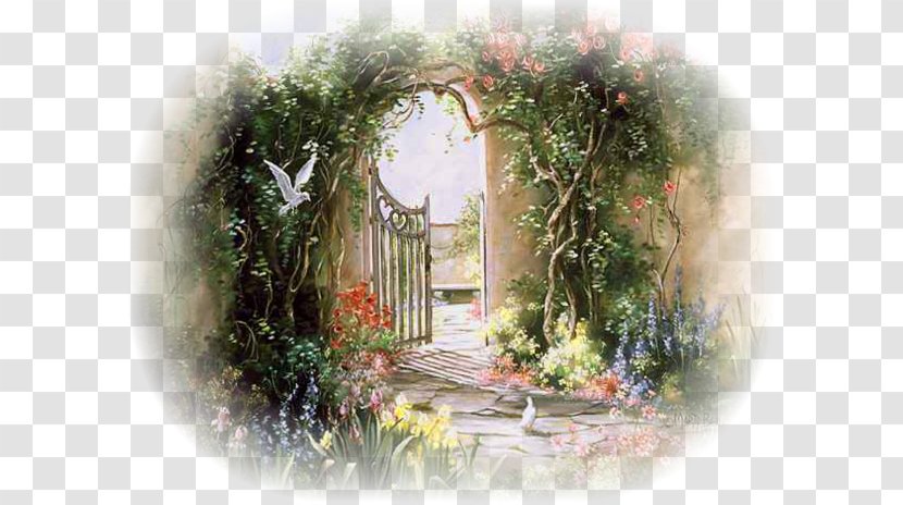 Landscape Watercolor Painting Garden Art - Flora - Paysage Transparent PNG