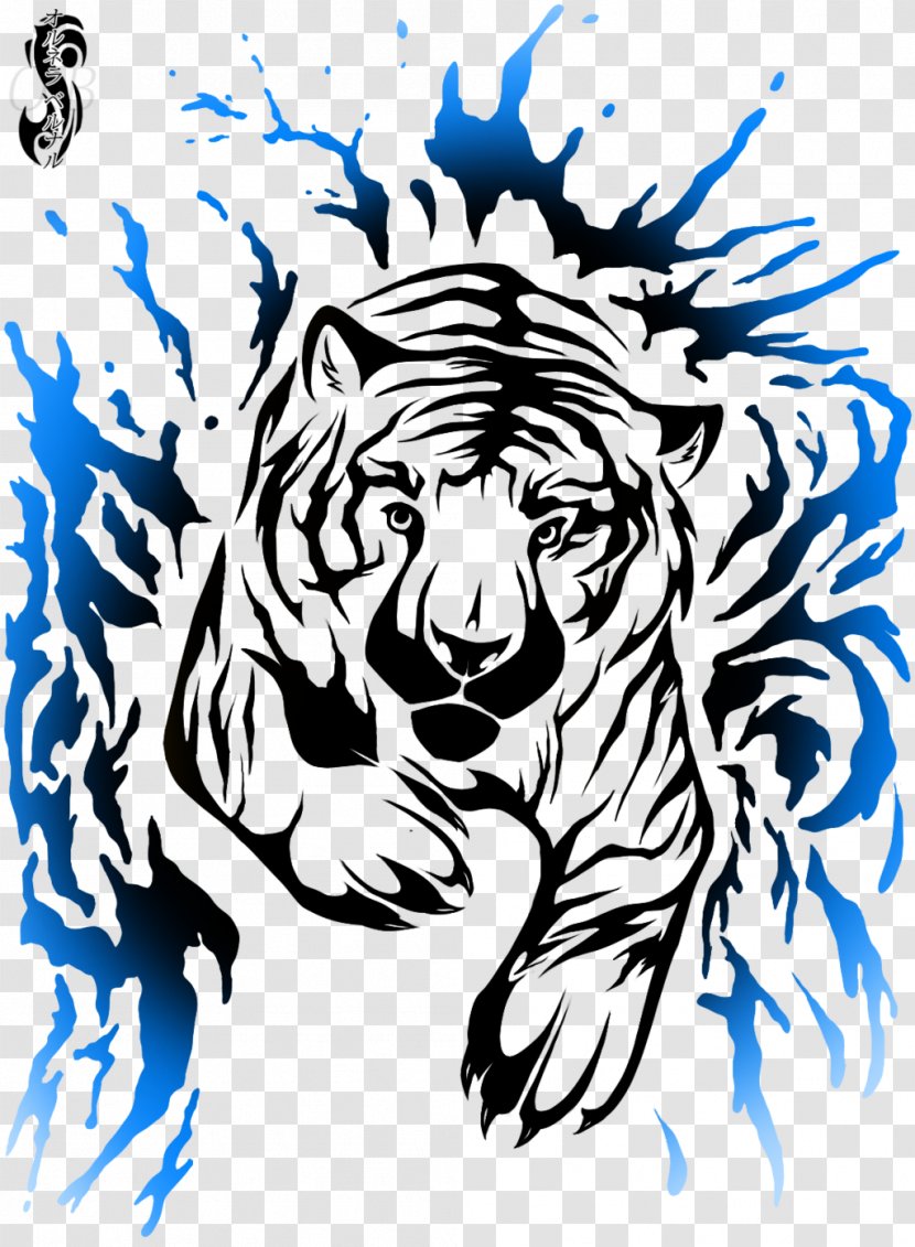Tiger Line Art Visual Arts Clip - Cat Like Mammal - Wolfhound Transparent PNG