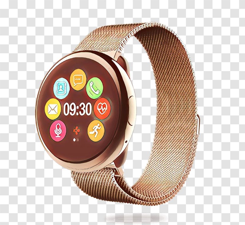 Heart Background - Beige - Analog Watch Transparent PNG