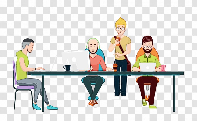 Cartoon Table Line Furniture Conversation - Learning Animation Transparent PNG