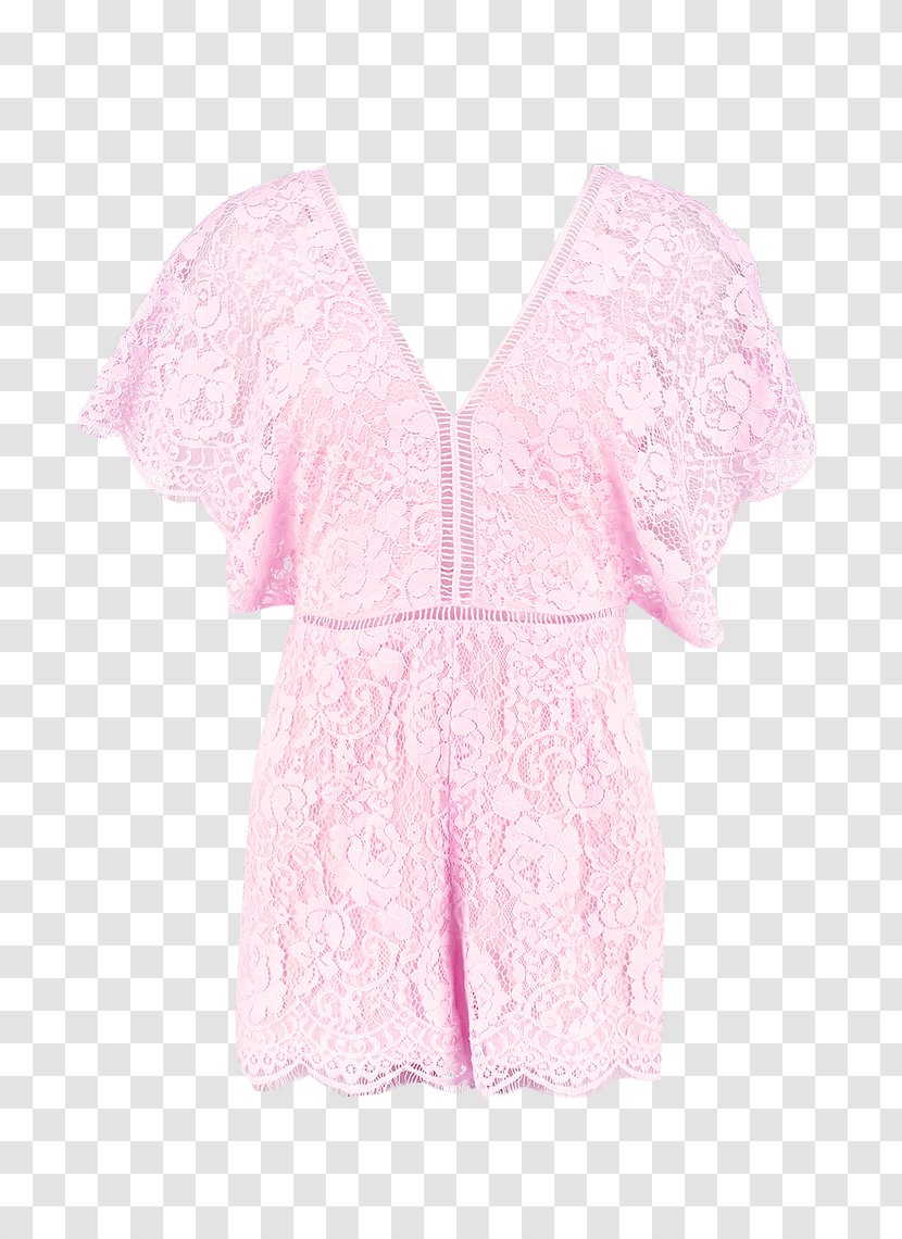 Shoulder Sleeve Nightwear Blouse Pink M - Dress Transparent PNG