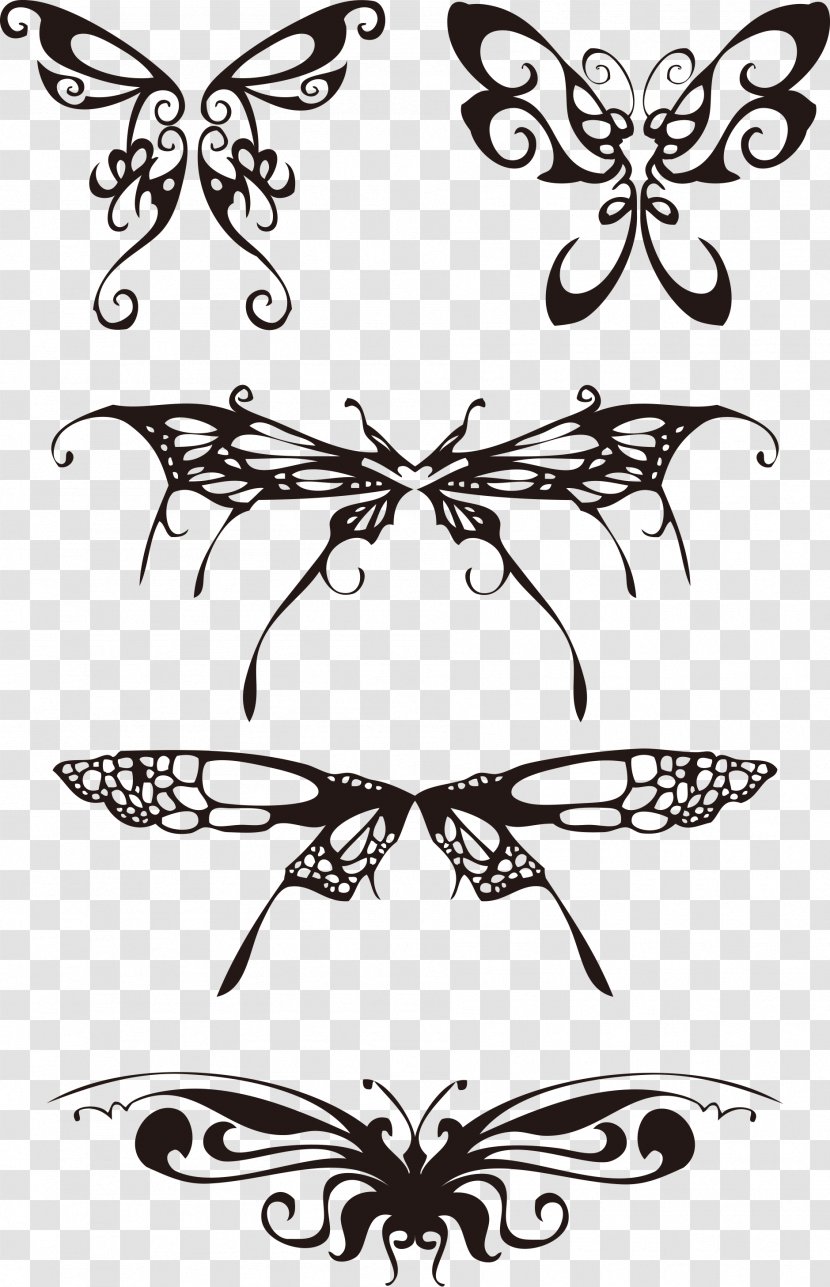 Silhouette Motif - Symmetry - Butterfly Pattern Transparent PNG