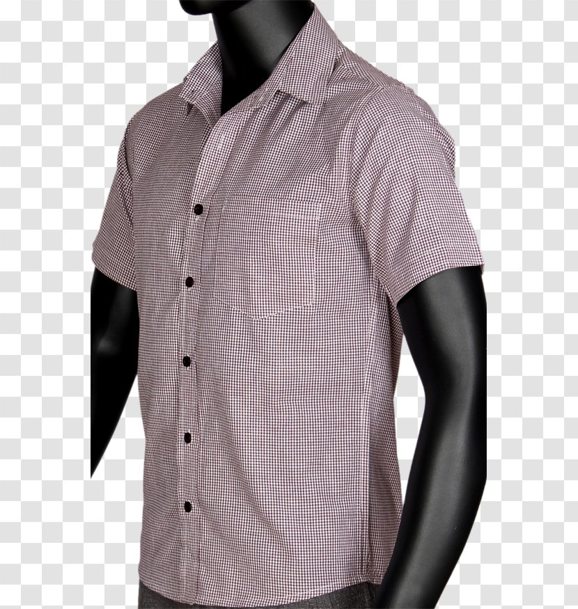 Dress Shirt Collar Button Neck Outerwear - Barnes Noble - Gingham Checks Transparent PNG