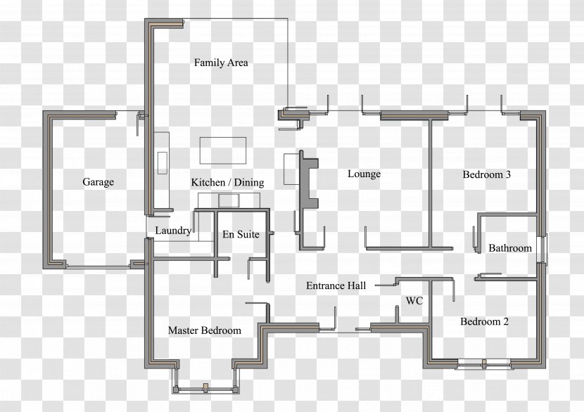 Floor Plan Technical Drawing House - Design Transparent PNG