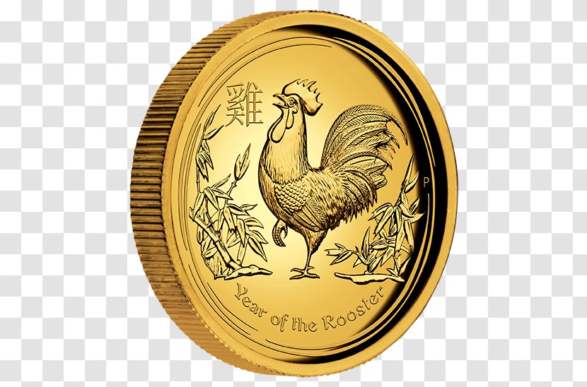 Rooster Perth Mint Gold Coin - Year Quarters Transparent PNG